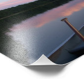 カヌー、パドルと夕日の湖 フォトプリント            (角)