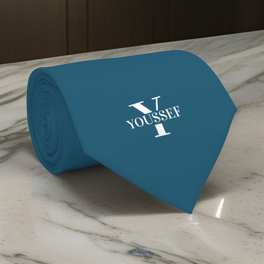 カヌー・ブルー・ミニマルモノグラムのリスト ネクタイ