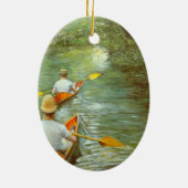 カヌー、ペリソワールby Gustave Caillebotte セラミックオーナメント (裏面)