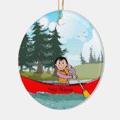 カヌー – 女性 セラミックオーナメント (左)