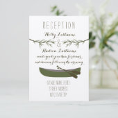 カヌー+常緑樹の枝 ウェディングレセプション 招待状 (スタンド正面)