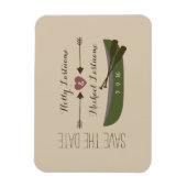 カヌー+矢印とハート日付磁石を保存 マグネット (縦)