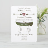 カヌー+矢印素朴結婚式招待状 招待状 (スタンド正面)