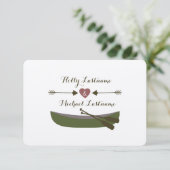 カヌー+矢印(ハート結婚のR.S.V.P.付き) 出欠カード (スタンド正面)