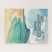 カネオヘサンドバーオアフハワイレトロ ジグソーパズル (横)