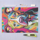 カネカラフルインカオス:アポップ・アートのートピットブル 薄葉紙 (クラフト)