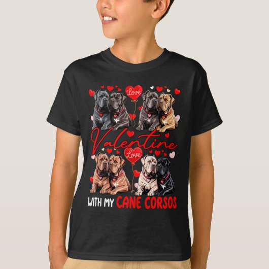 カネコルソとのバレンタイン コスチューム 夫婦犬用 Tシャツ (正面)