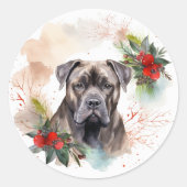 カネコルソのクリスマスリースの愛犬 ラウンドシール (正面)