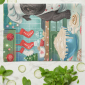 カネコルソのホリデーバキング: クリスマスの祝祭 キッチンタオル (折り畳み)