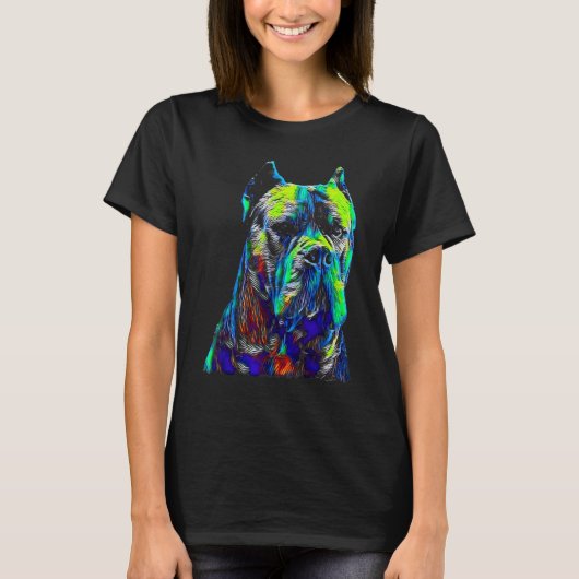 カネコルソの水彩画の犬の頭 Tシャツ (正面)