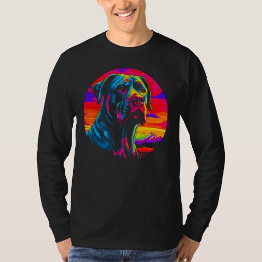 カネコルソの犬と夕日 Tシャツ (正面)