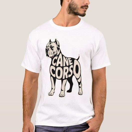カネコルソの犬 太字タイポグラフィーアート Tシャツ (正面)