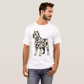 カネコルソの犬 太字タイポグラフィーアート Tシャツ (正面フル)