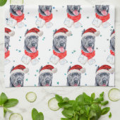 カネコルソ犬のクリスマス星 キッチンタオル (折り畳み)
