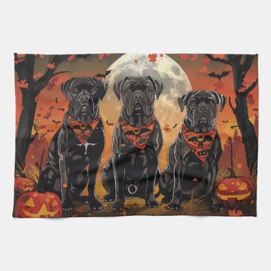 カネコルソ ハロウィーン スプーキー キッチンタオル (横)