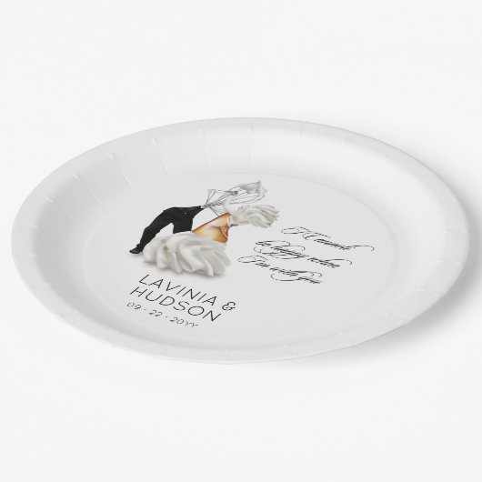 カノおもしろいリイタリアン結婚ス ペーパープレート (アングル)