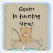 カノカスタマイズーのステッカーにクマ スクエアシール (正面)