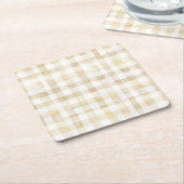 カノッリ ニュートラル ベージュ イタリアン ベビーシャワー スクエアペーパーコースター (アングル)