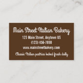 カノリイタリアンベーカリーペストリー焼いたショップバイシェフ 名刺 (裏面)