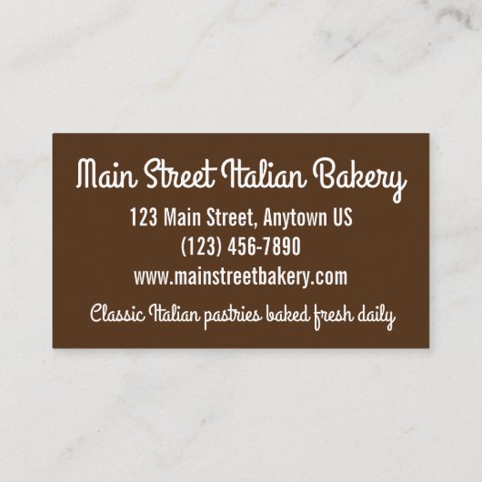 カノリイタリアンベーカリーペストリー焼いたショップバイシェフ 名刺 (裏面)