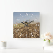 カノーラ収穫 スクエア壁時計 (ホーム)