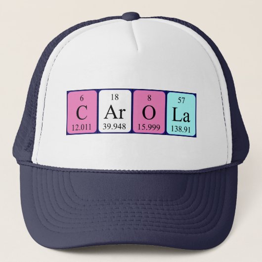 カノーラ周期表名hat キャップ (正面)