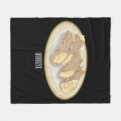 カノーリ漫画イラストレーション フリースブランケット (正面(横))