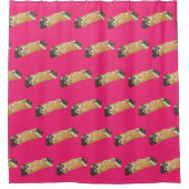 カノーリ（ピンクの背景） シャワーカーテン (正面)