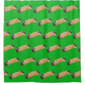 カノーリ（緑の背景） シャワーカーテン (正面)