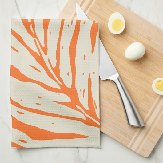 カハヌガーデンハワイアンパーム葉ズ キッチンタオル (四つ折り)