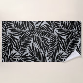 カハヌガーデンハワイアンパーム離れズ – シルバー ビーチタオル (正面)