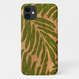 カハヌハワイアンフェイクパームウッドイングリーン iPhone 11 ケース