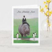 カバおよびペンギンの退職カード カード (黄色い花)