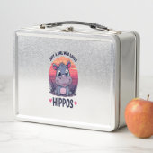 カバが大好きな女の子 – かわいいベビーカバモーー メタルランチボックス (インサイチュ)