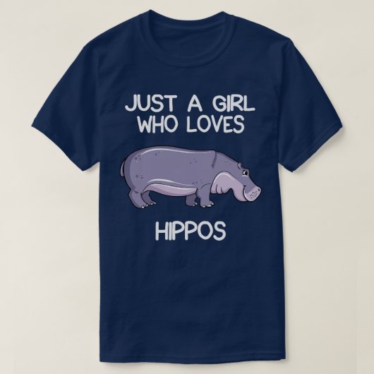 カバが大好きな女の子 Tシャツ (デザイン正面)