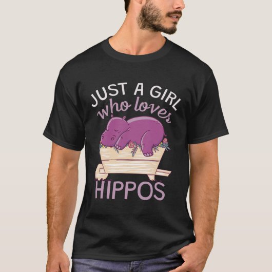 カバが大好きな女の子 Tシャツ (正面)