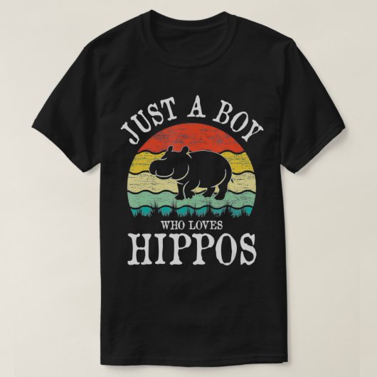 カバが大好きな少年 Tシャツ (デザイン正面)