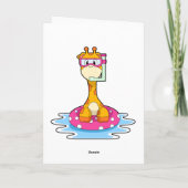 カバではない!スノーケルをつけて泳ぐキリン! カード (裏面)