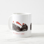 カバとクリスマスマグカップ、終わったら目を覚ます コーヒーマグカップ (正面左)
