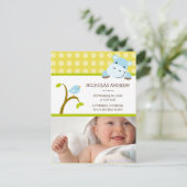 カバとバーディ男の赤ちゃん誕生のお知らせ 案内ポストカード (スタンド正面)