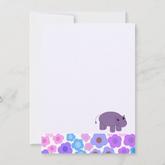 カバとフラワーズパーティの招待状 招待状 (裏面)