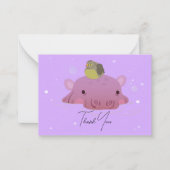 カバと鳥のサンキューカード ノートカード (正面)