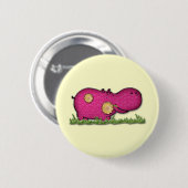 カバのおもしろい 缶バッジ (正面&裏面)