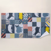 カバののどのキルト ビーチタオル (正面)