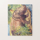 カバのイラストレーションのヴィンテージの児童図書 ジグソーパズル (縦)