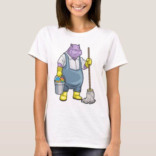 カバのイースター掃除 Tシャツ (正面)