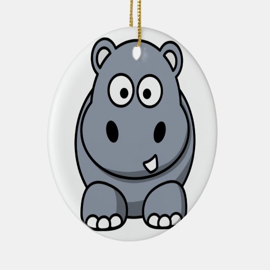 カバのクリスマスのオーナメント セラミックオーナメント (右)