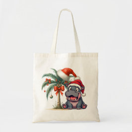 カバのクリスマスデザイン トートバッグ