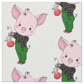 カバのクリスマスブタ ファブリック (クローズアップ)