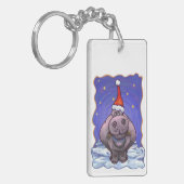 カバのクリスマス キーホルダー (正面左)